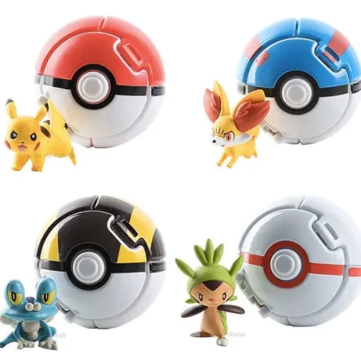 Pkm.store Pokemon Figuren-4 Stk. Pokeball Go / Pokemon Pokebälle