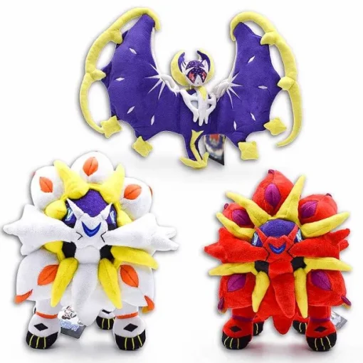 Pkm.store Pokemon Kuscheltiere-Alola Solgaleo, Lunala, Necrozma Pokemon Stofftier (25-50Cm)