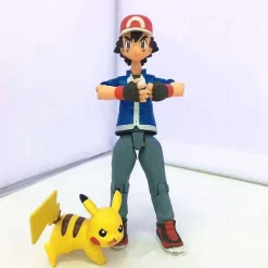 Pkm.store Pokemon Figuren-Ash Ketchum Mit Pikachu, Glumanda Und Schiggy Action Spiel Figur