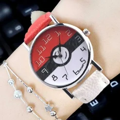 Pkm.store Uhren Und Wecker-Damen Pokemon Armband Uhr Im Pokeball Design