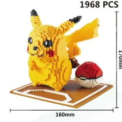 Pkm.store Detektiv Pikachu-Detektiv Pikachu Baustein-Modell (15Cm X 15Cm X 15Cm)
