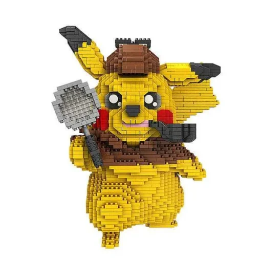 Pkm.store Detektiv Pikachu-Detektiv Pikachu Baustein-Modell (15Cm X 15Cm X 15Cm)