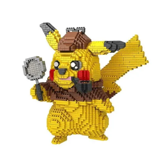 Pkm.store Detektiv Pikachu-Detektiv Pikachu Baustein-Modell (15Cm X 15Cm X 15Cm)