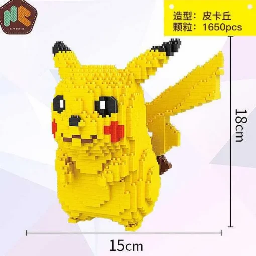 Pkm.store Detektiv Pikachu-Detektiv Pikachu Baustein-Modell (15Cm X 15Cm X 15Cm)