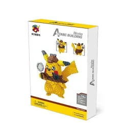 Pkm.store Detektiv Pikachu-Detektiv Pikachu Baustein-Modell (15Cm X 15Cm X 15Cm)