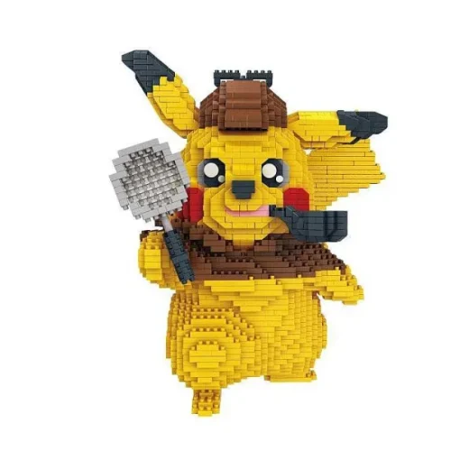 Pkm.store Detektiv Pikachu-Detektiv Pikachu Baustein-Modell (15Cm X 15Cm X 15Cm)