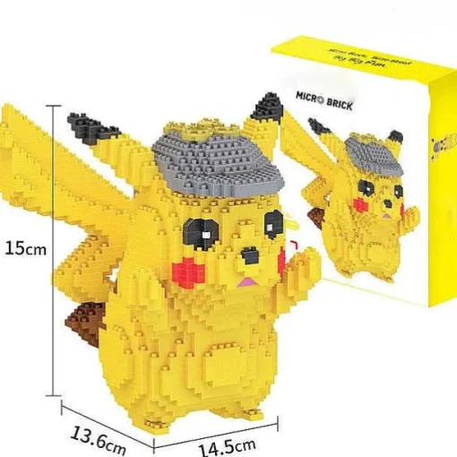 Pkm.store Detektiv Pikachu-Detektiv Pikachu Mit Mutze 3D Bausatz, 1400 Steine