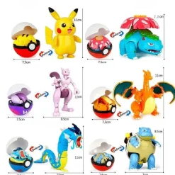 Pkm.store Pokeball & Pokebälle-6Er Set Grose Pokebälle Mit Pokemon Figuren Spielzeug