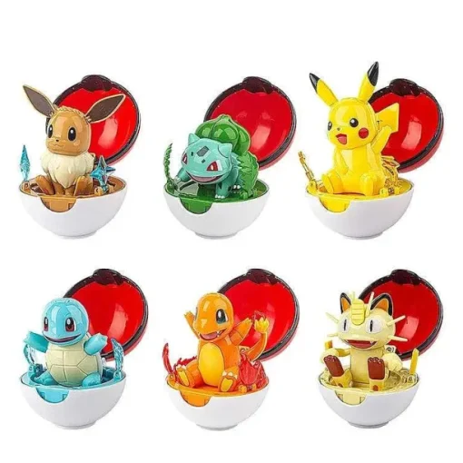 Pkm.store Pokeball & Pokebälle-6Er Set Grose Pokebälle Mit Pokemon Figuren Spielzeug