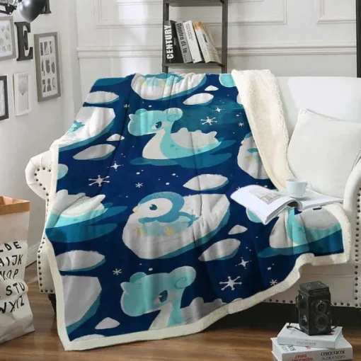 Pkm.store Herbst & Winter-Flauschige Pokemon Flanell Decke