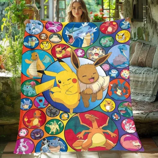 Pkm.store Herbst & Winter-Flauschige Weiche Decken Mit Pikachu Und Evoli Motiven