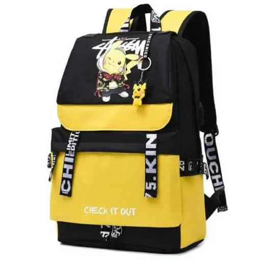 Pkm.store Rucksäcke & Taschen-Groser Pokemon Schulrucksack Mit Usb Ladebuchse Im Pikachu Look