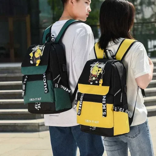 Pkm.store Rucksäcke & Taschen-Groser Pokemon Schulrucksack Mit Usb Ladebuchse Im Pikachu Look