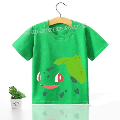 Pkm.store Sommer-Kinder T-Shirts Mit Niedlichen Pokemon Oder Pikachu Motiven