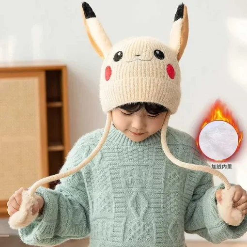 Pkm.store Herbst & Winter-Niedliche Pokemon Winter Cosplay Mützen Fur Kinder