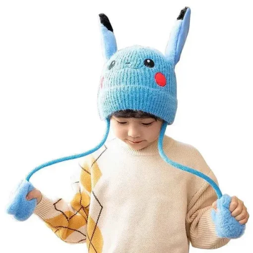 Pkm.store Herbst & Winter-Niedliche Pokemon Winter Cosplay Mützen Fur Kinder
