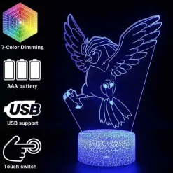 Pkm.store Pokemon Lampen & Nachtlichter-Pidgeot Tauboss Pokemon Lampe, Nachtlicht, Nachttischlampe