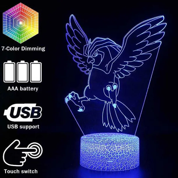 Pkm.store Pokemon Lampen & Nachtlichter-Pidgeot Tauboss Pokemon Lampe, Nachtlicht, Nachttischlampe