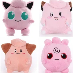 Pkm.store Pokemon Kuscheltiere-Piepi Clefairy, Pii Cleffa, Pummeluff Jigglypuff, Fluffeluff Igglybuff Pokemon Kuscheltiere