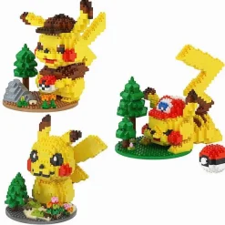 Pkm.store Pokemon Bausteine-Pikachu Baustein Figuren (3 Motive Zur Auswahl)