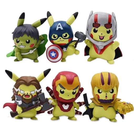 Pkm.store Pokemon Figuren-Pikachu Cosplay Iron Man, Thor, Captain America, Hulk Etc. Figuren (Ca. 10Cm)