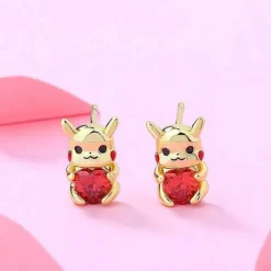 Pkm.store Sonstiges Merchandise-Pikachu Mit Herz Goldkette Oder Ohrringe