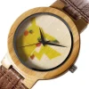 Pkm.store Uhren Und Wecker-Pikachu Pokemon Bambus Holz Armbanduhr