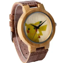 Pkm.store Uhren Und Wecker-Pikachu Pokemon Bambus Holz Armbanduhr