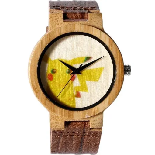 Pkm.store Sonstiges Merchandise-Pikachu Pokemon Bambus Holz Armbanduhr