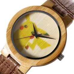 Pkm.store Sonstiges Merchandise-Pikachu Pokemon Bambus Holz Armbanduhr