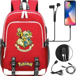 Pkm.store Sonstiges Merchandise-Pikachu Pokemon Rucksack Mit Usb - Ideal Fur Laptops Und Fur Die Schule