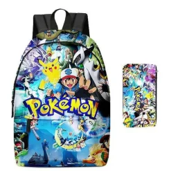 Pkm.store Rucksäcke & Taschen-Pikachu Rucksack Mit Federmappe Im Set Fur Schule Etc.