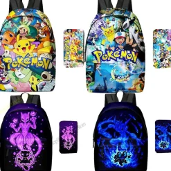 Pkm.store Rucksäcke & Taschen-Pikachu Rucksack Mit Federmappe Im Set Fur Schule Etc.