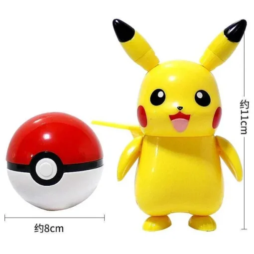 Pkm.store Pokemon Spielzeug-Pikachu Spielzeug Figur Mit Pokeball Pokemon Spiel Set