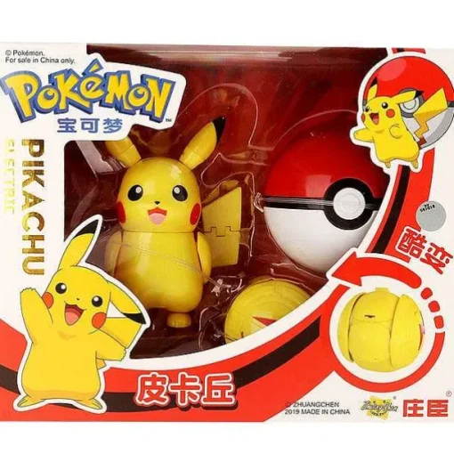 Pkm.store Pokemon Spielzeug-Pikachu Spielzeug Figur Mit Pokeball Pokemon Spiel Set