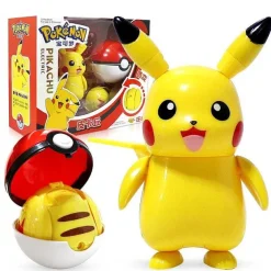 Pkm.store Pokemon Spielzeug-Pikachu Spielzeug Figur Mit Pokeball Pokemon Spiel Set