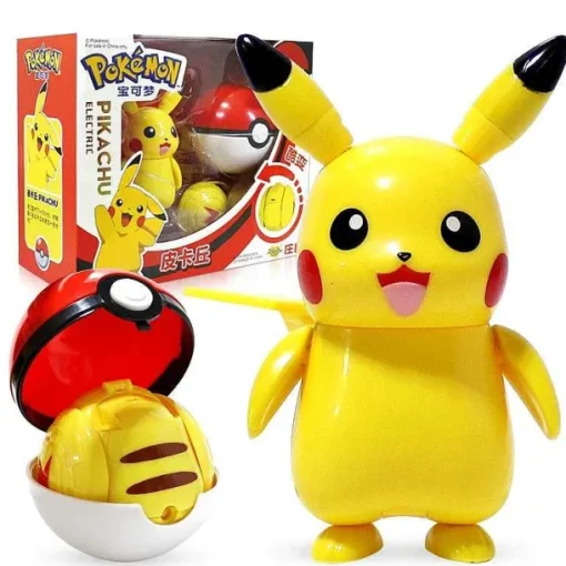 Pkm.store Pokemon Spielzeug-Pikachu Spielzeug Figur Mit Pokeball Pokemon Spiel Set