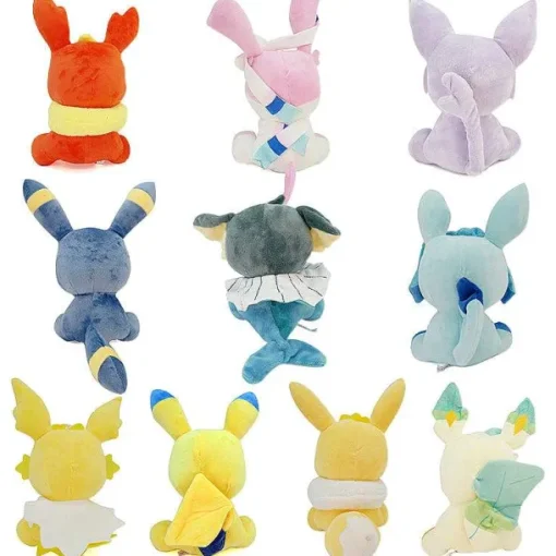 Pkm.store Pokemon Kuscheltiere-Pluschfiguren-Set Mini Pokemons, 10 Stuck - Vaporeon Leafeon Umbreon Flareon Jolteon Glaceon Espeon Eevee Sylveon