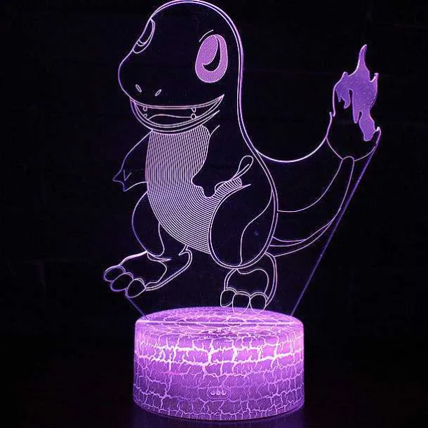 Pkm.store Pokemon Lampen & Nachtlichter-Pocket Monster Charmander Glumanda 3D Nachtlicht