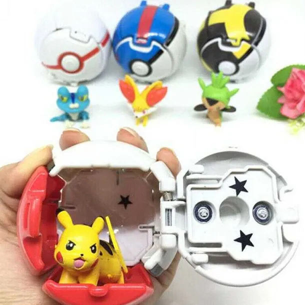Pkm.store Pokeball & Pokebälle-Poke Ball Set Mit 12 Stk. Pokebällen Und Pokemon Figuren