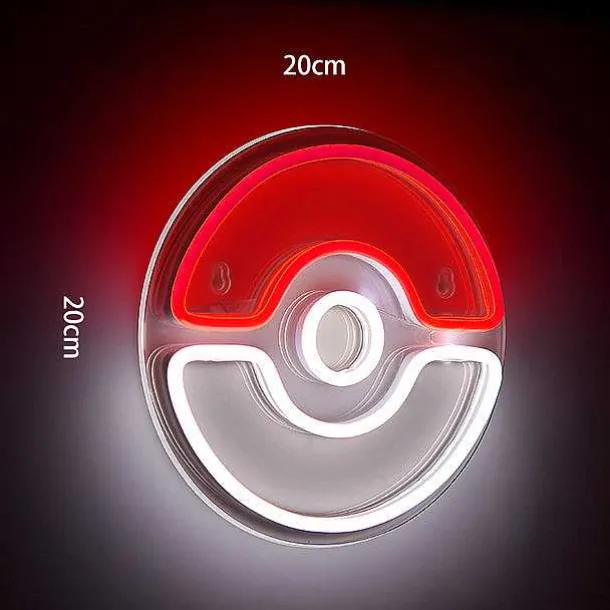 Pkm.store Pokemon Lampen & Nachtlichter-Pokeball Led Neonlicht Lampe