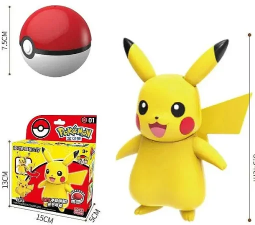 Pkm.store Pokeball & Pokebälle-Pokeball Spielzeug Mit Figur (Gengar, Pikachu, Glumanda, Bisasam, Schiggy, Enton, Mew, Evoli Etc.)