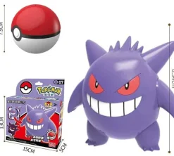 Pkm.store Pokeball & Pokebälle-Pokeball Spielzeug Mit Figur (Gengar, Pikachu, Glumanda, Bisasam, Schiggy, Enton, Mew, Evoli Etc.)