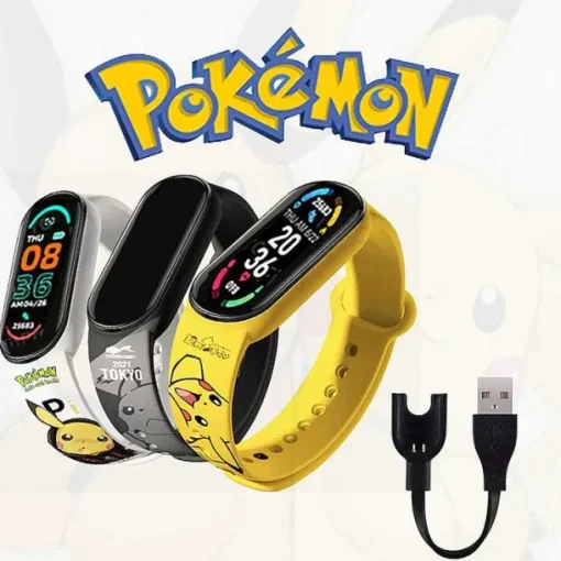 Pkm.store Uhren Und Wecker-Pokemon Digitale Led Kinder Armbanduhr Mit Ladefunktion
