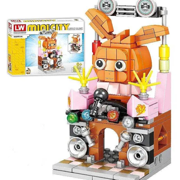 Pkm.store Pokemon Bausteine-Pokemon Enton, Pikachu, Schiggy, Evoli 4In1 Strasen Baustein Set