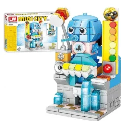 Pkm.store Pokemon Bausteine-Pokemon Enton, Pikachu, Schiggy, Evoli 4In1 Strasen Baustein Set