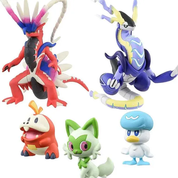 Pkm.store Pokemon Spielzeug-Pokemon Figuren Skeledirge, Meowscarada, Quaquaval, Charcadet - Paldea Region