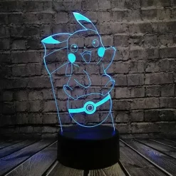 Pkm.store Pokemon Lampen & Nachtlichter-Pokemon Go 3D Led Lampe Mit Farbwechsel (Nachtlicht, Tischlampe)