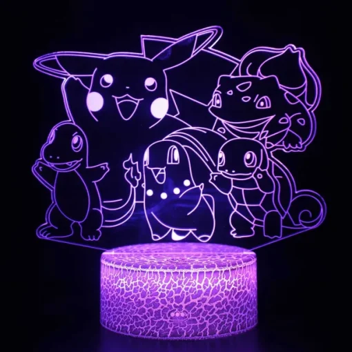 Pkm.store Pokemon Lampen & Nachtlichter-Pokemon Go 3D Led Lampe Mit Farbwechsel (Nachtlicht, Tischlampe)