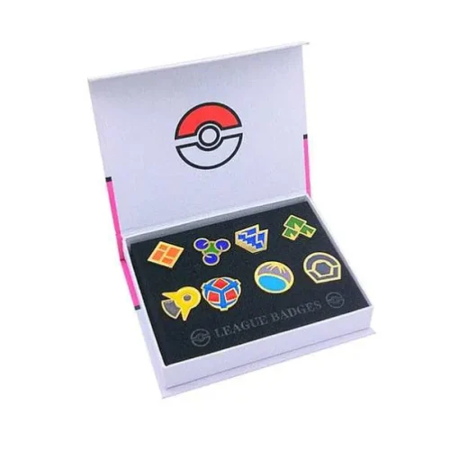 Pkm.store Sonstiges Merchandise-Pokemon Gym Badges Kanto, Johto, Hoenn, Sinnoh, Unova, Kalos (6 Varianten)